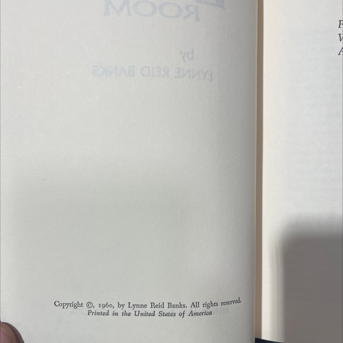 the l-shaped room book, by lynne reid banks, 1960 Hardcover image 3