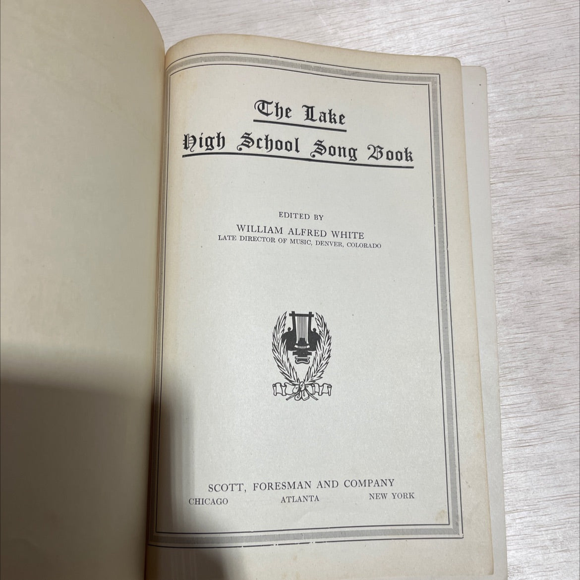 the lake high school song book book, by william alfred white, 1918 Hardcover image 2