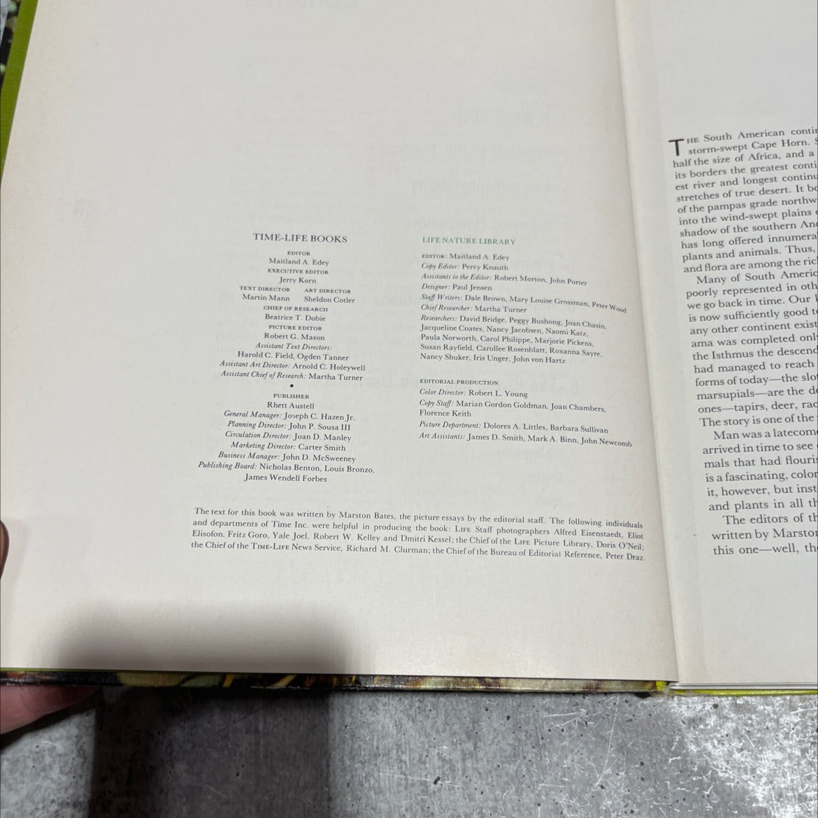 the land and wildlife of south america book, by Marston Bates, 1970 Hardcover image 3