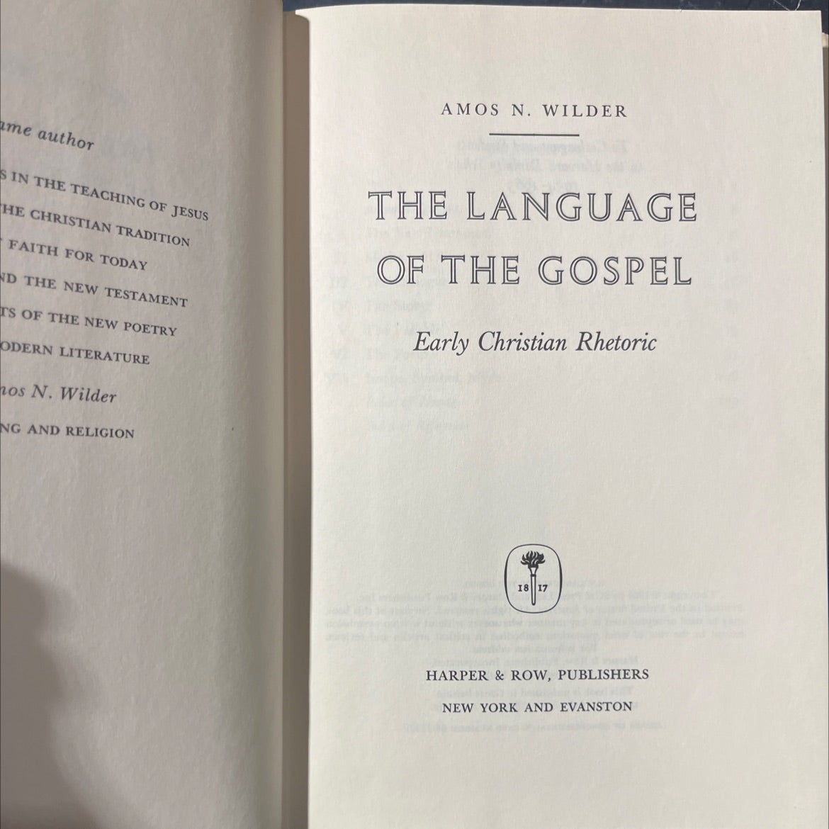 the language of the gospel book, by amos n. wilder, 1964 Hardcover image 2