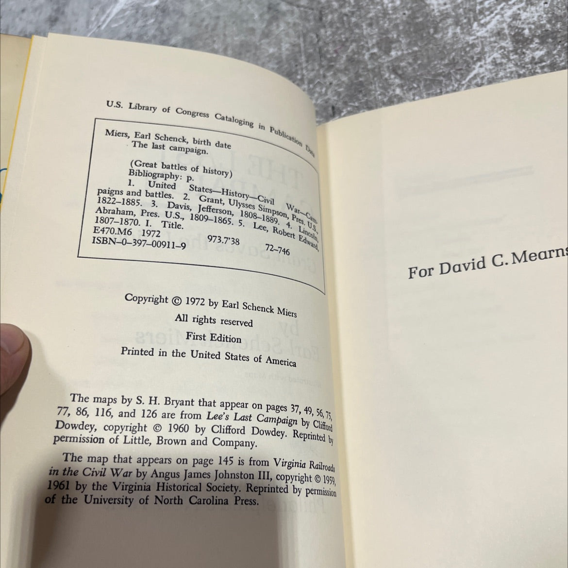 the last campaign grant saves the union book, by Earl Schenck Miers, 1972 Hardcover image 3