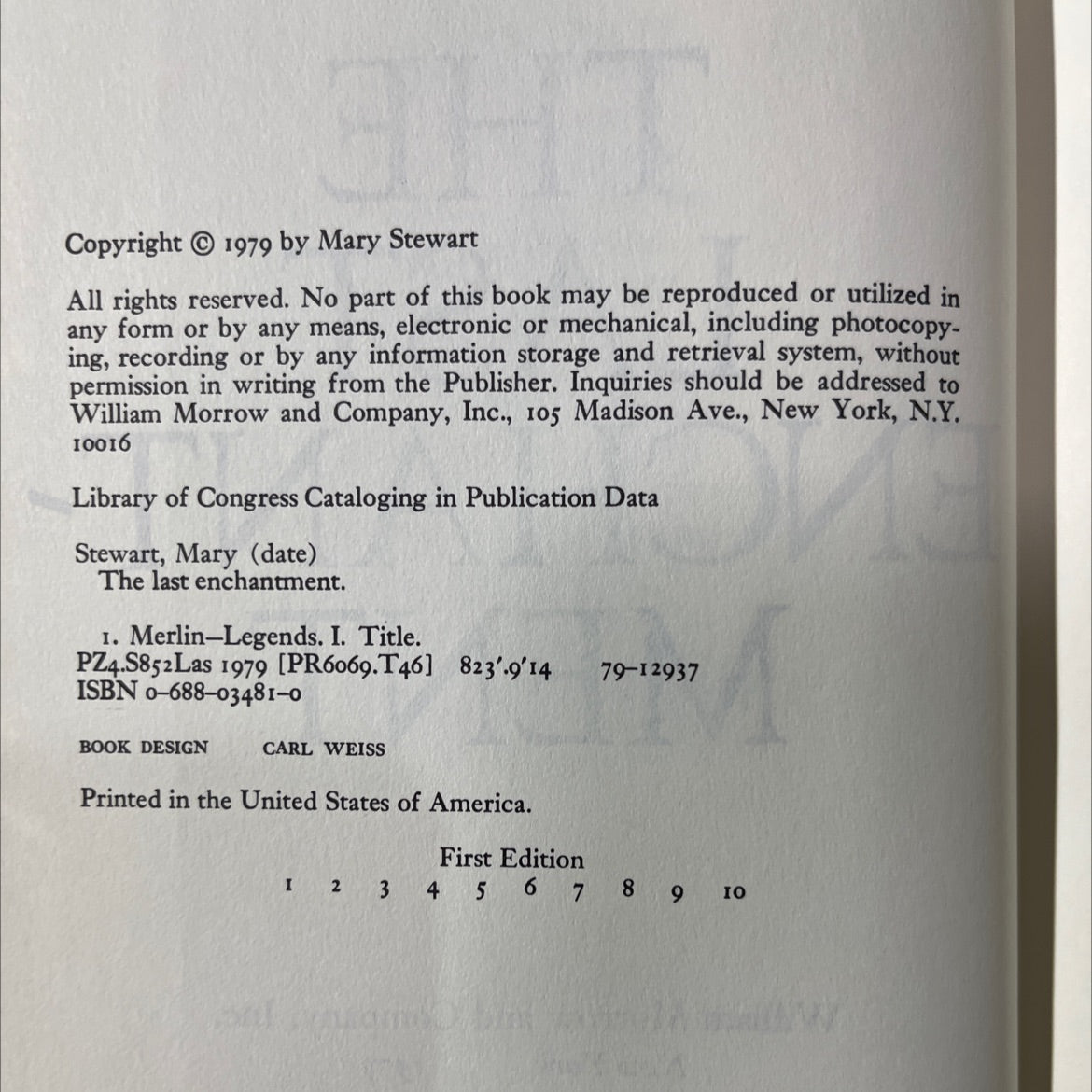 the last enchantment book, by Mary Stewart, 1979 Hardcover image 3