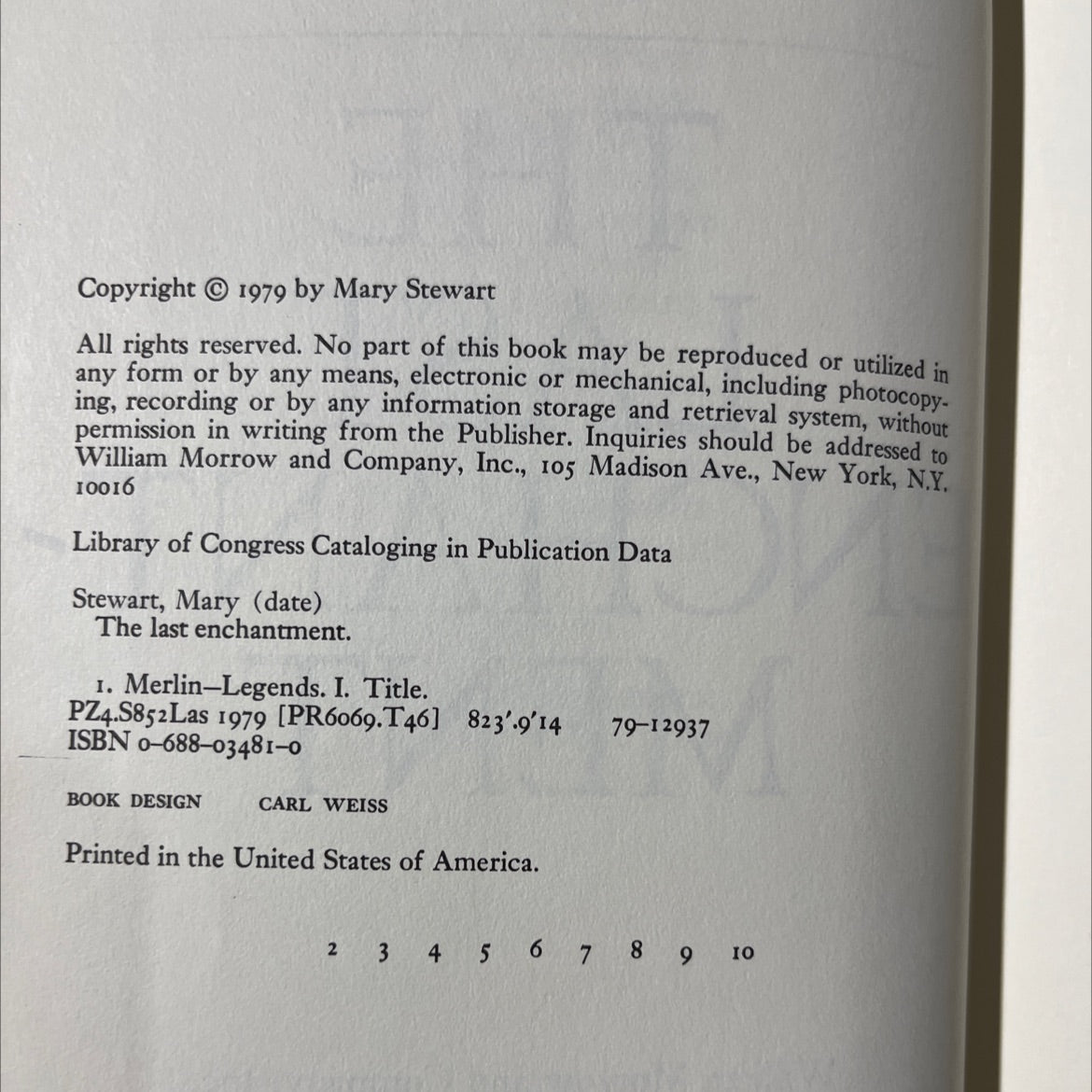 the last enchantment book, by Mary Stewart, 1979 Hardcover image 3