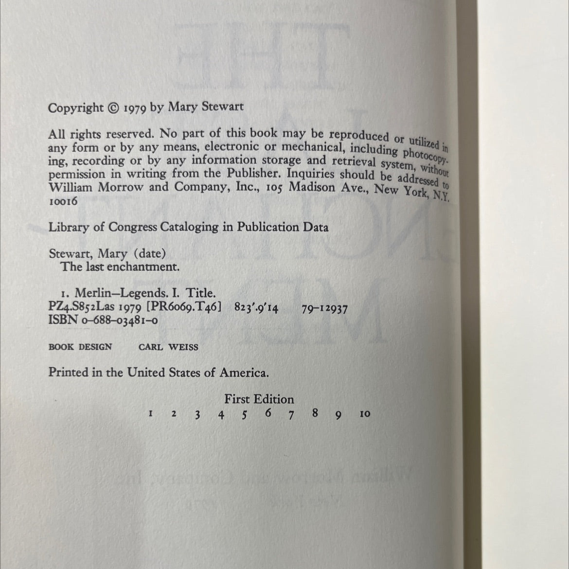 the last enchantment book, by Mary Stewart, 1979 Hardcover image 3