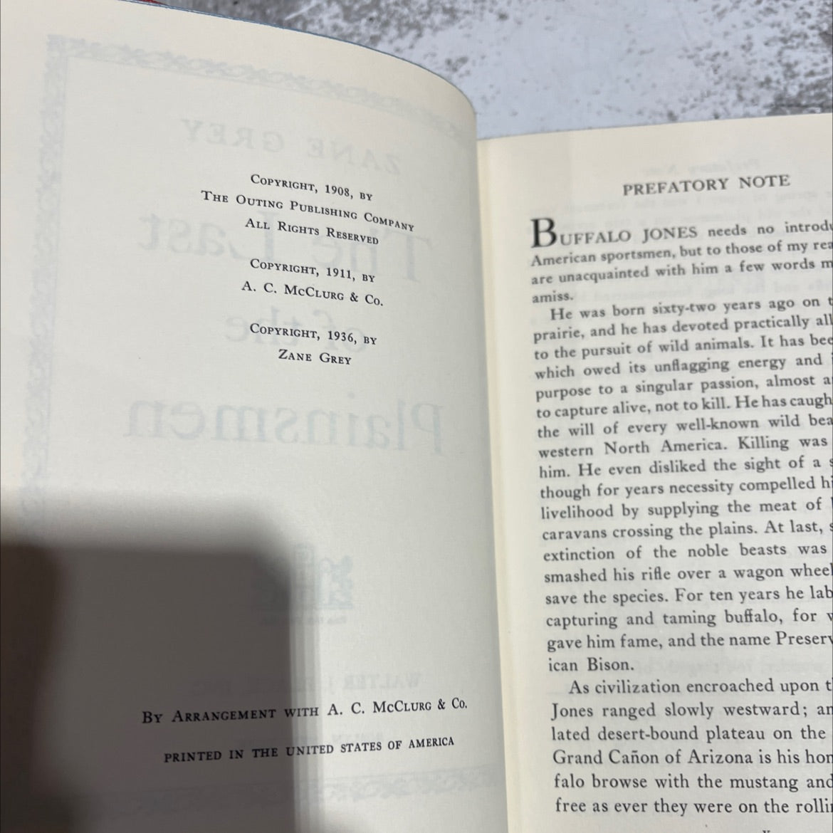 the last of the plainsmen book, by zane grey, 1936 Hardcover image 3