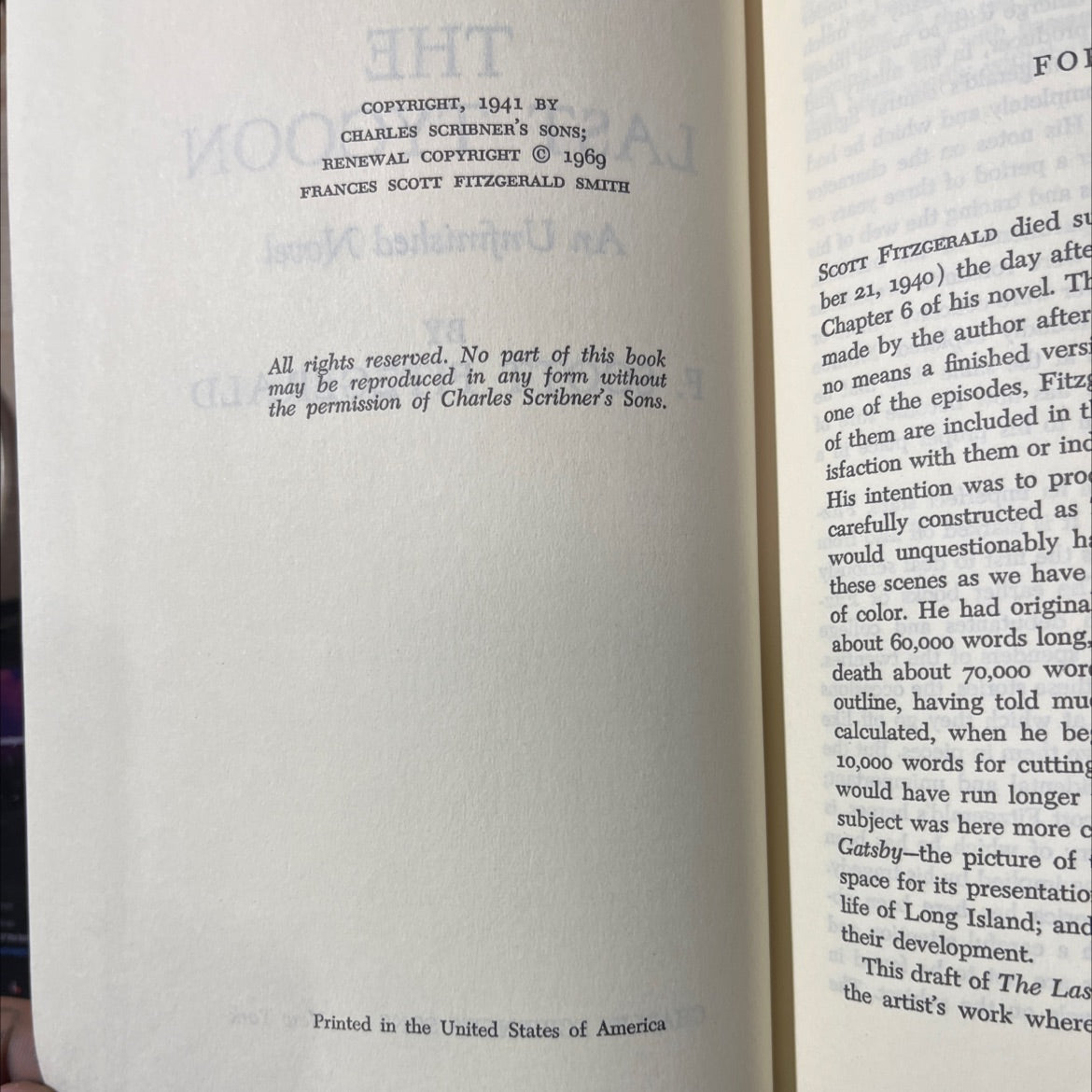 the last tycoon a unfinished novel book, by f. scott fitzgerald, 1970 Hardcover image 3