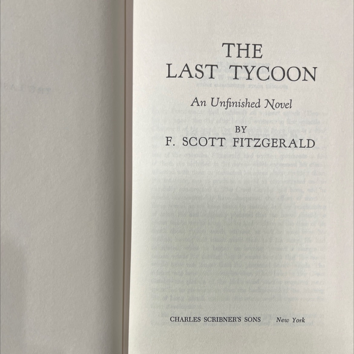 the last tycoon an unfinished novel book, by f. scott fitzgerald, 1969 Hardcover image 2