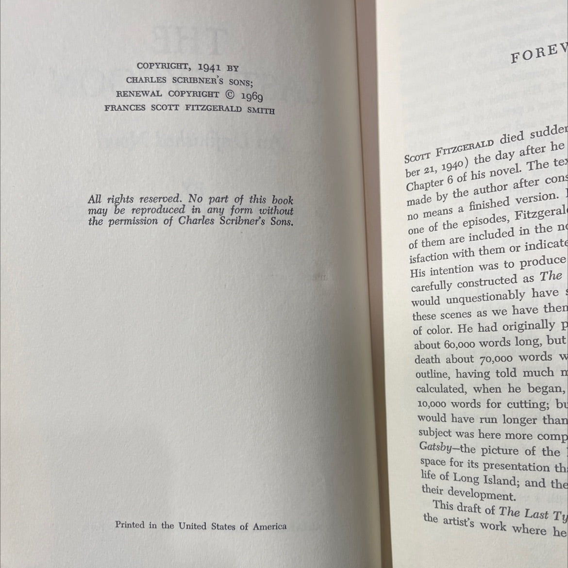 the last tycoon an unfinished novel book, by f. scott fitzgerald, 1969 Hardcover image 3
