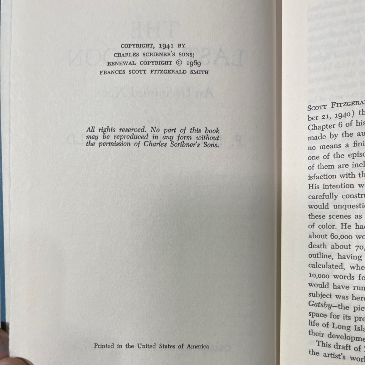 the last tycoon an unfinished novel book, by f. scott fitzgerald, 1969 Hardcover image 3