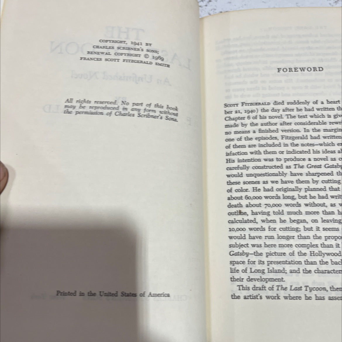 the last tycoon an unfinished novel book, by f. scott fitzgerald, 1969 Hardcover image 3