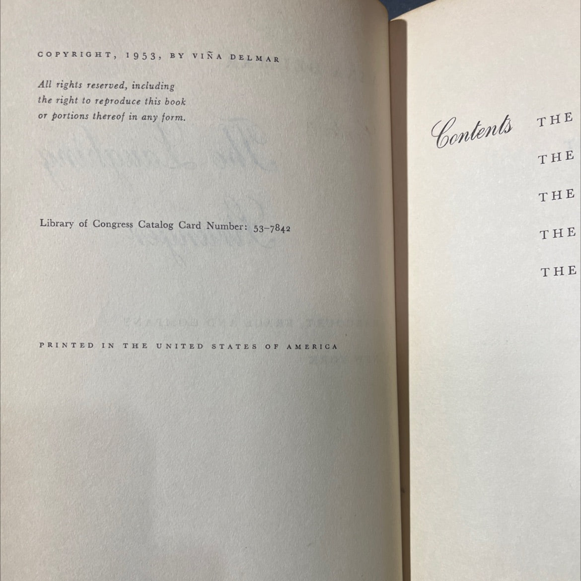 the laughing stranger book, by viña delmar, 1953 Hardcover image 3