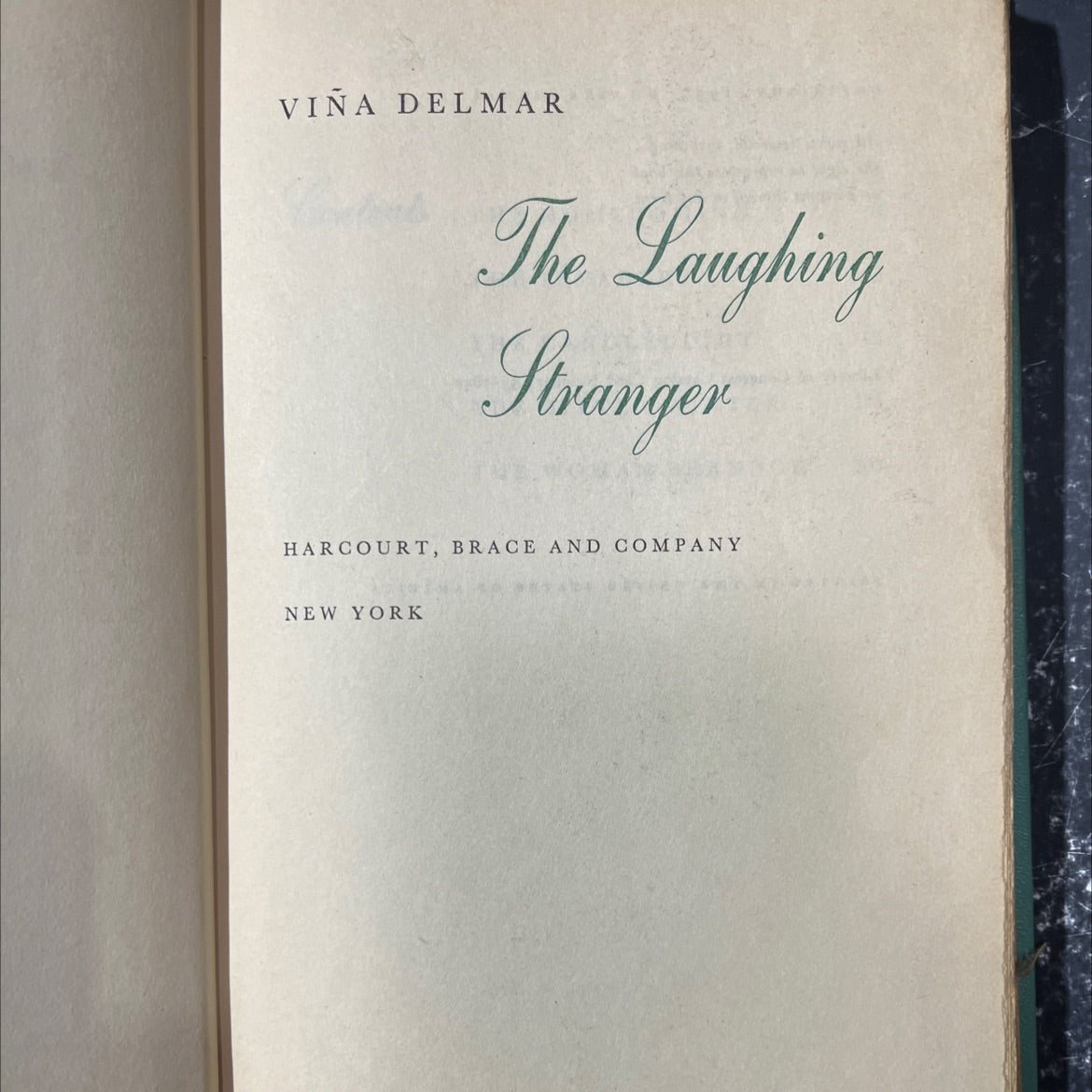 the laughing stranger book, by viña delmar, 1953 Hardcover image 2