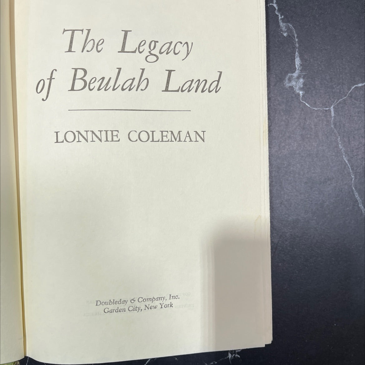 the legacy of beulah land book, by lonnie coleman, 1980 Hardcover image 2