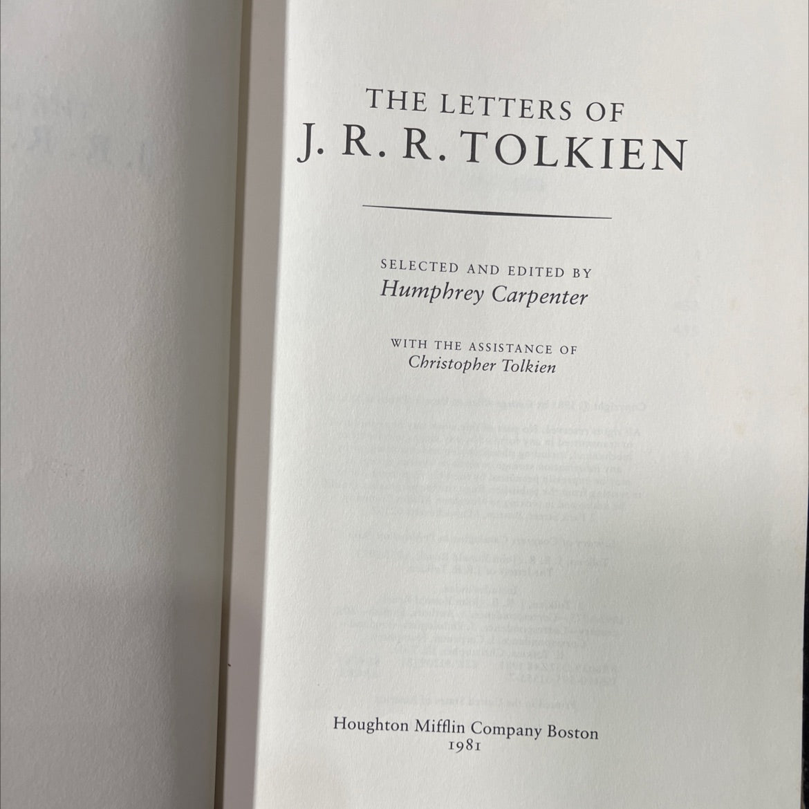 the letters of j.r.r. tolkien book, by j.r.r. tolkien, 1981 Hardcover image 2