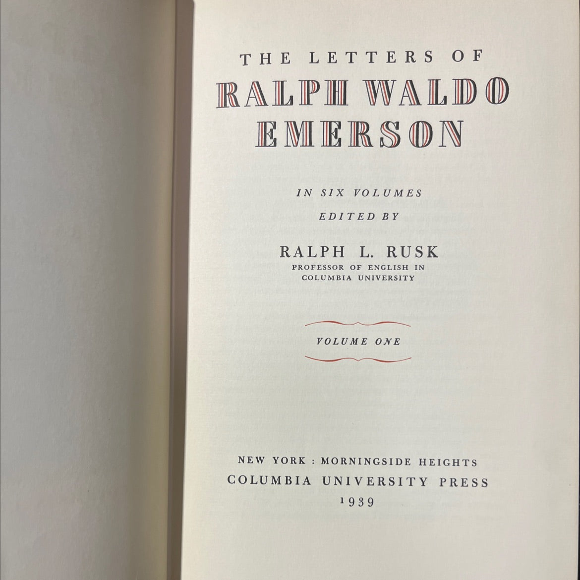 the letters of ralph waldo emerson in six volumes book, by ralph waldo emerson, 1939 Hardcover image 2