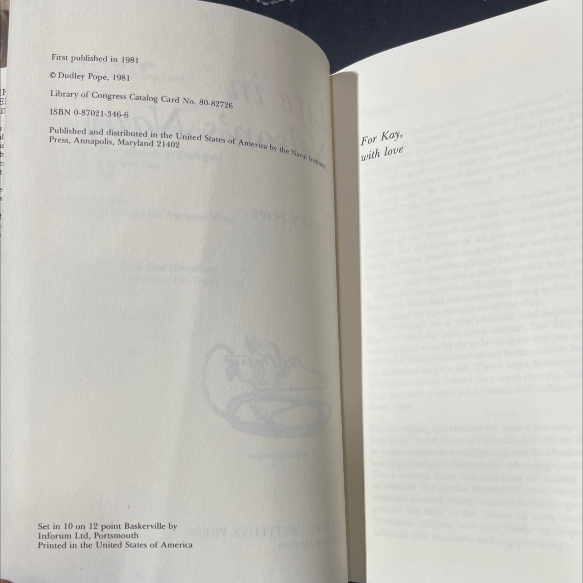 the life and death of a raider book, by dudley pope, 1981 Hardcover image 3