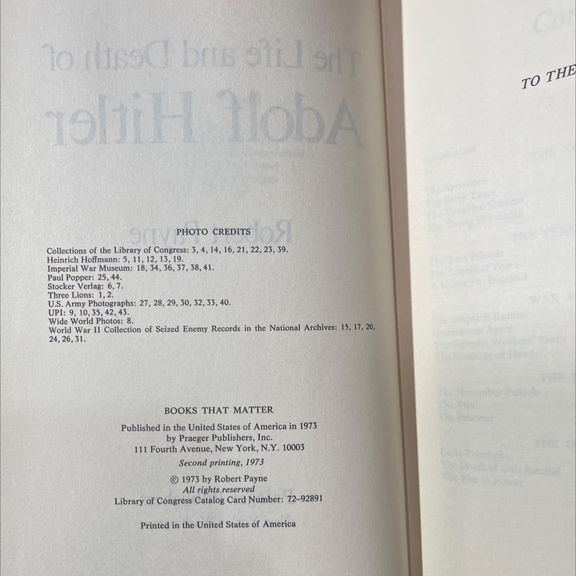 the life and death of adolf hitler book, by robert payne, 1973 Hardcover image 3