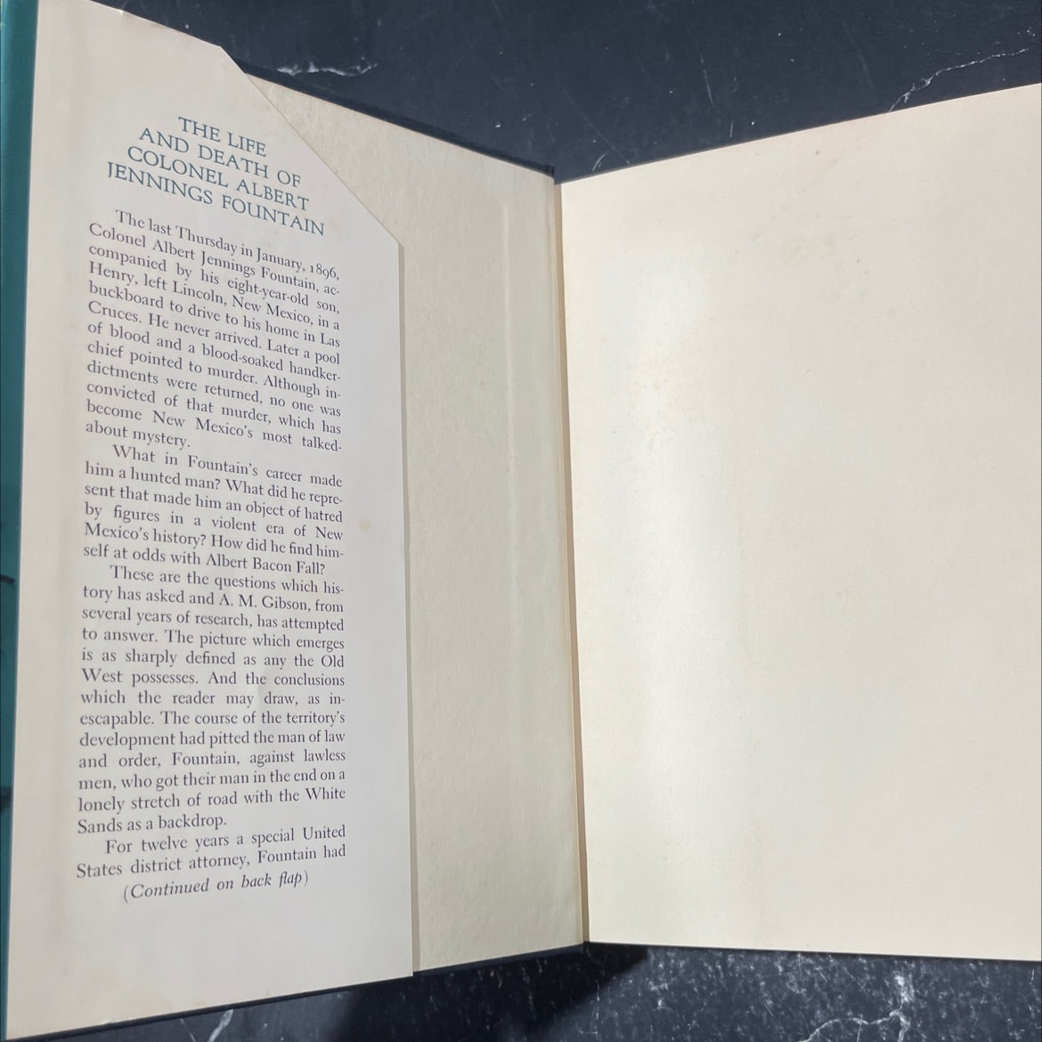 the life and death of colonel albert jennings fountain book, by A. M. Gibson, 1965 Hardcover image 4