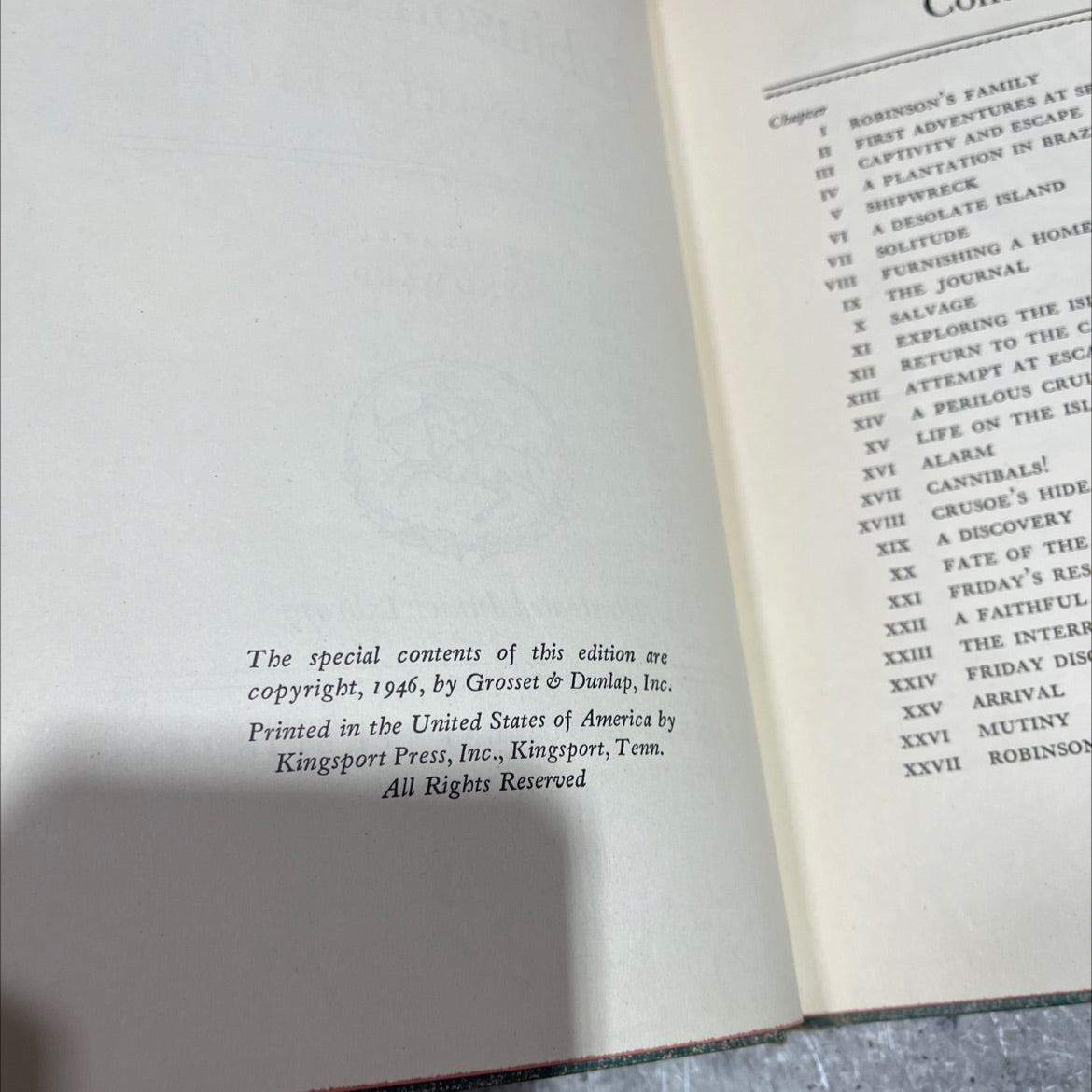 the life and strange surprising adventures of robinson crusoe book, by daniel defoe, 1946 Hardcover image 3