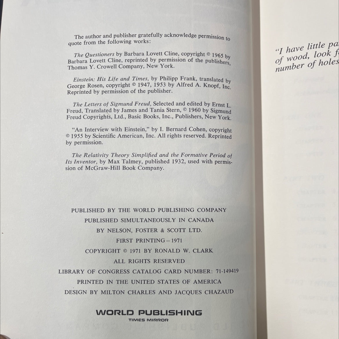 the life and times book, by ronald w. clark, 1971 Hardcover image 3