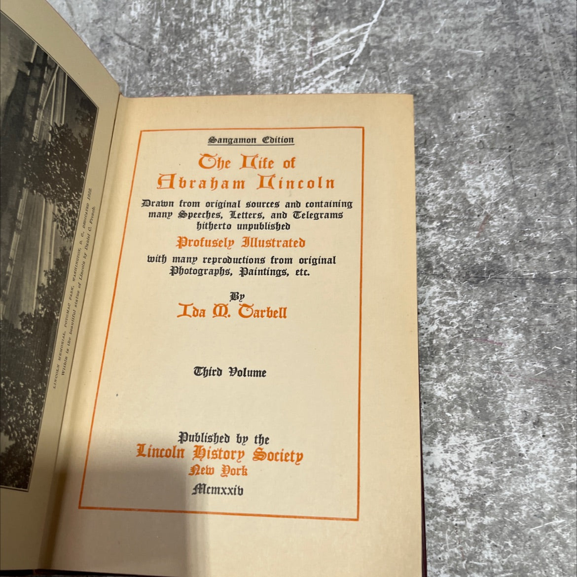 the life of abraham lincoln book, by loa m. carbell, 1924 Hardcover image 2