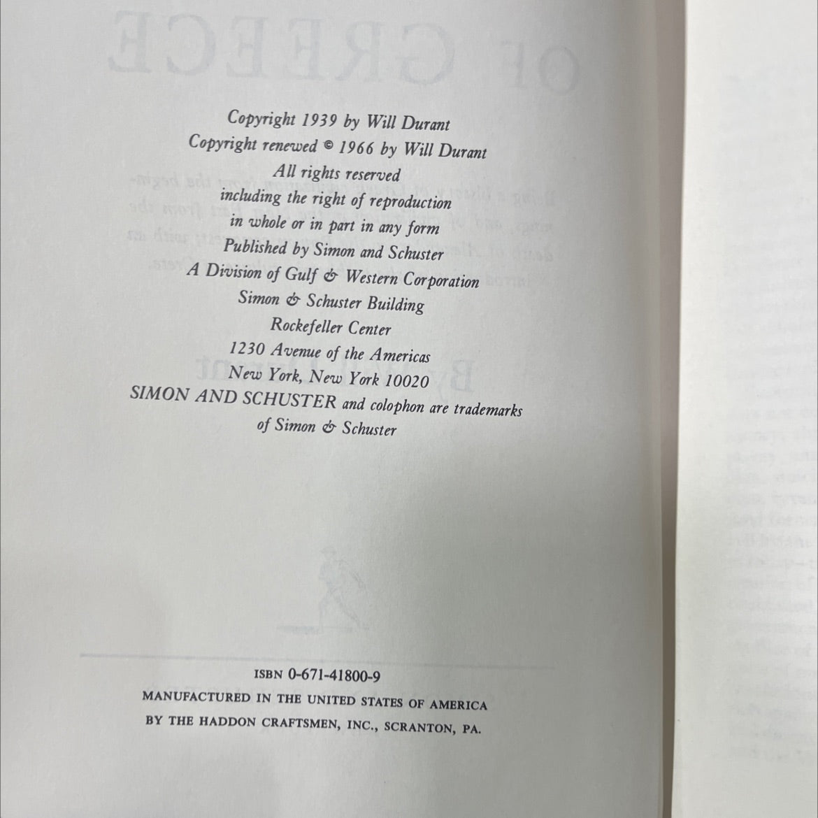 the life of greece book, by will durant, 1966 Hardcover image 3