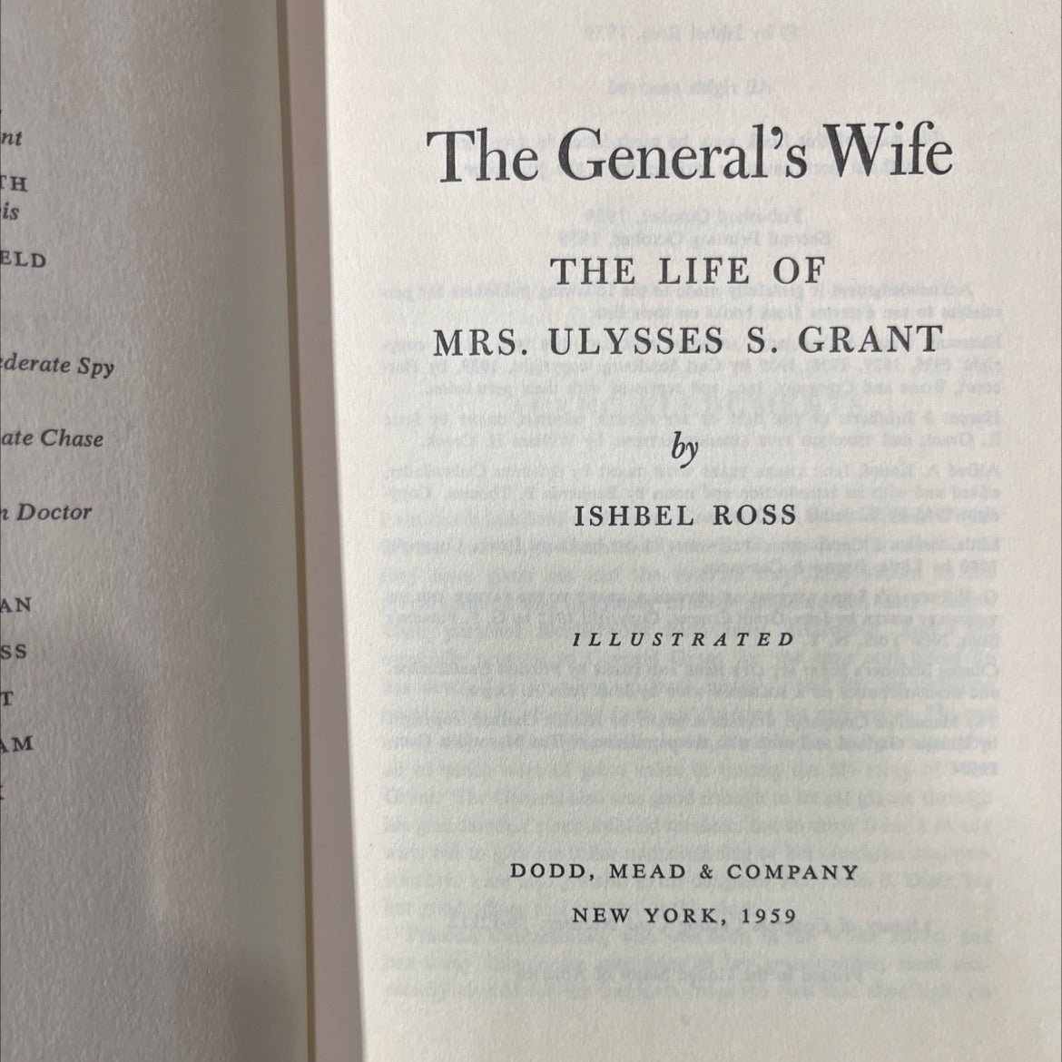 the life of mrs. ulysses s. grant book, by ishbel ross, 1959 Hardcover image 2