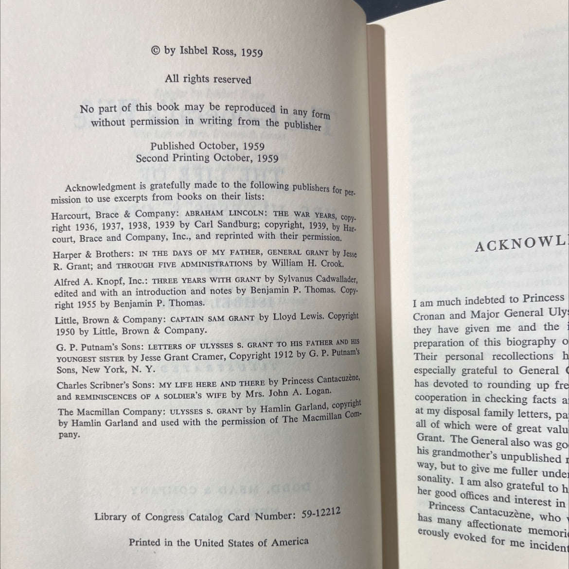 the life of mrs. ulysses s. grant book, by ishbel ross, 1959 Hardcover image 3