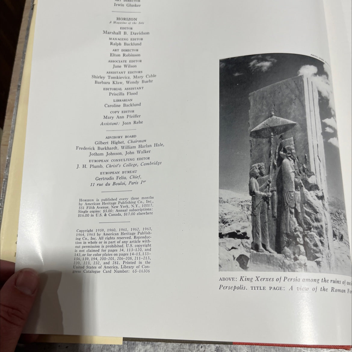 the light of the past a treasury of horizon a magazine of the arts book, by Irwin Glusker, 1965 Hardcover image 3