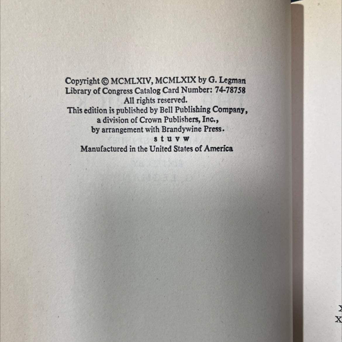 the limerick 1700 examples, with notes variants and index book, by g. legman, 1969 Hardcover image 3
