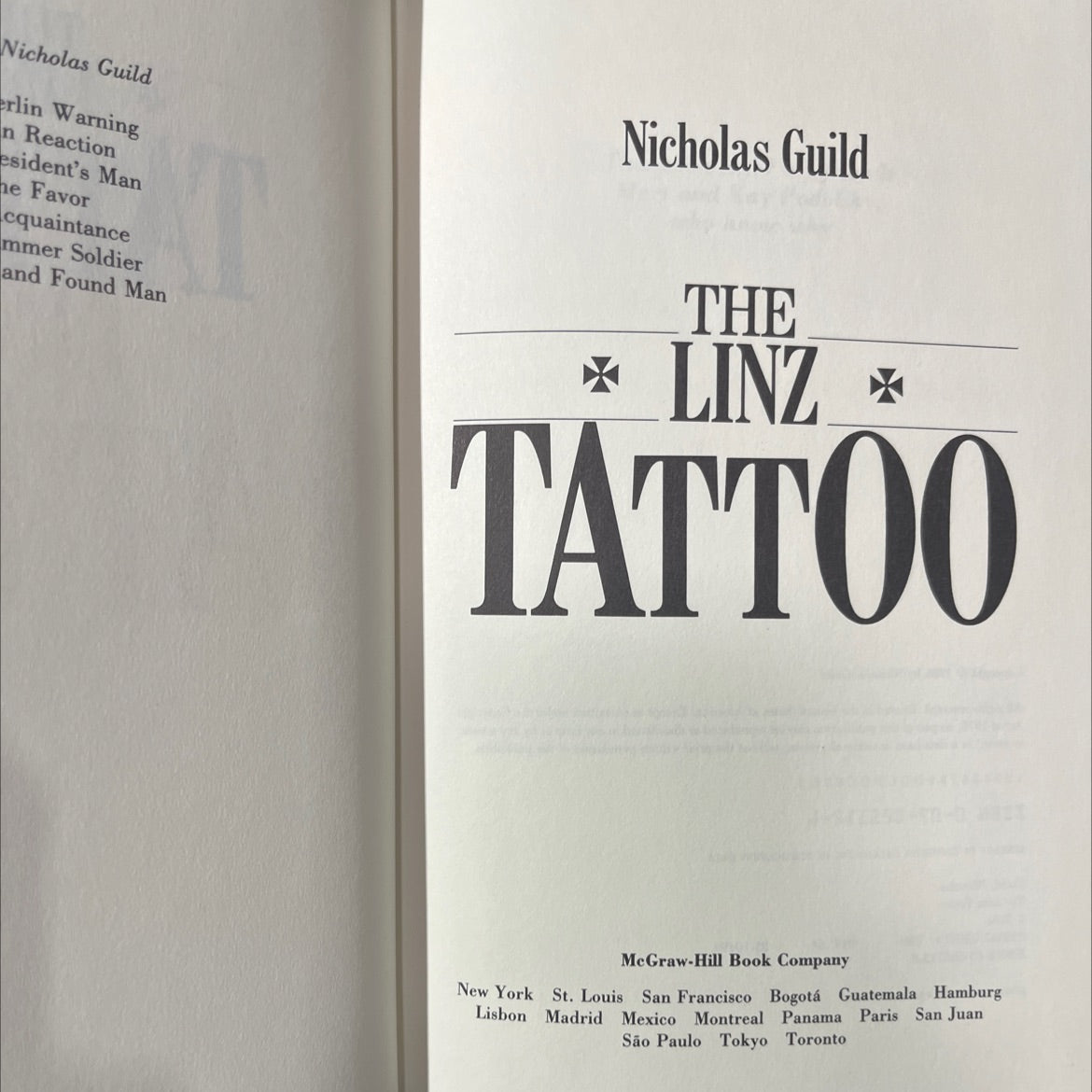 the linz tattoo book, by Nicholas Guild, 1986 Hardcover image 2