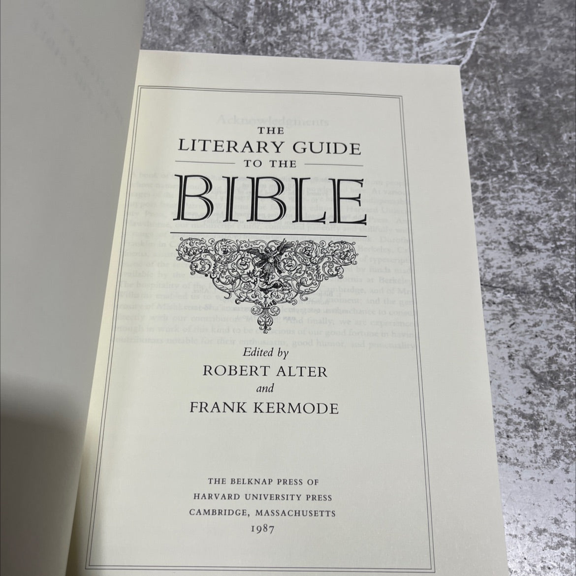 the literary guide to the bible book, by Robert Alter and Frank Kermode, 1987 Hardcover image 2