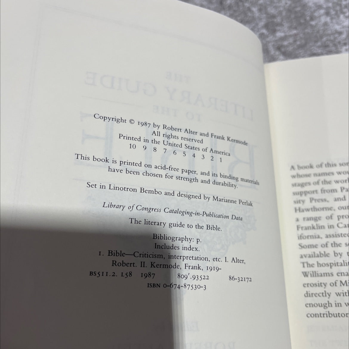 the literary guide to the bible book, by Robert Alter and Frank Kermode, 1987 Hardcover image 3