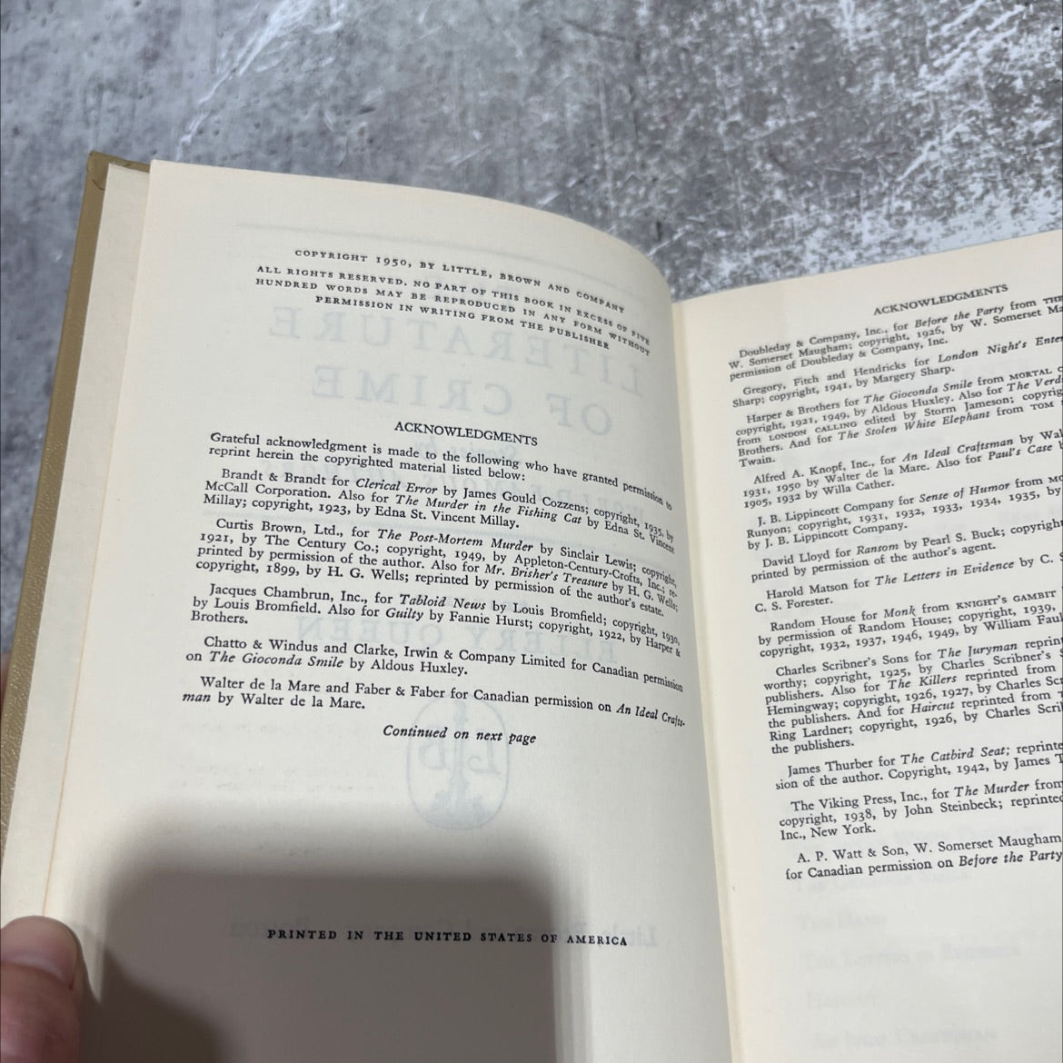 the literature of crime stories by world-famous authors book, by ellery queen, 1950 Hardcover image 3