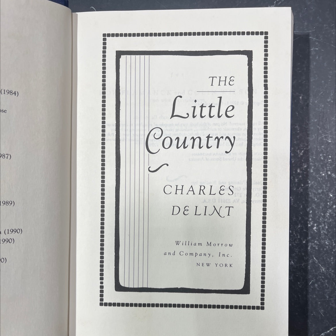 the little country book, by charles de lint, 1991 Hardcover image 2