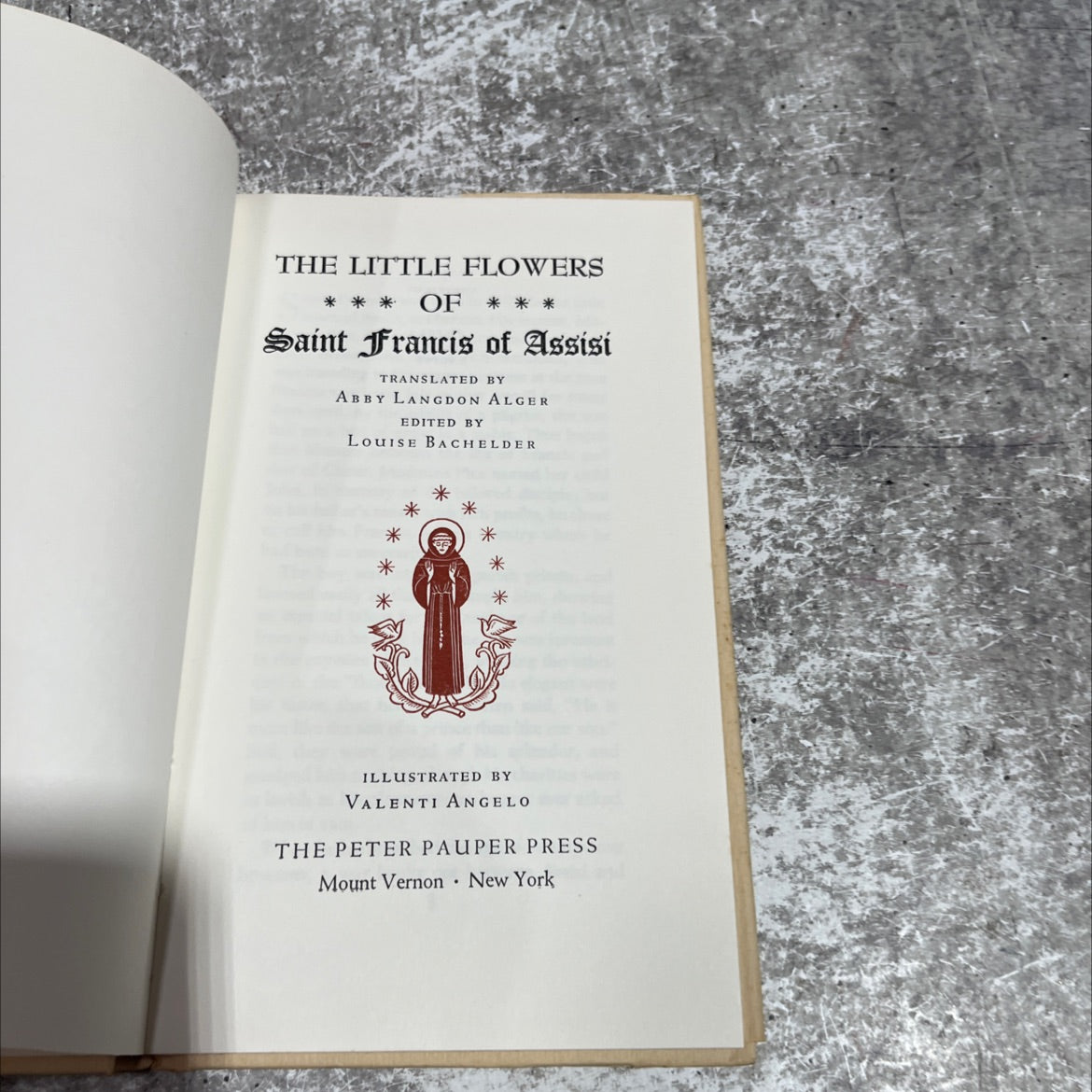 the little flowers of saint francis of assisi book, by abby langdon alger, 1964 Hardcover image 2
