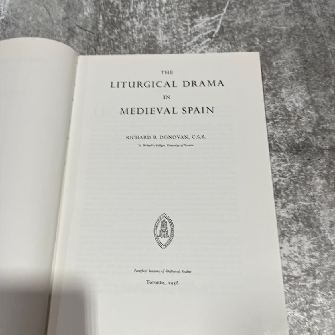 the liturgical drama in medieval spain book, by richard b. donovan, c.s.b., 1958 Hardcover image 2