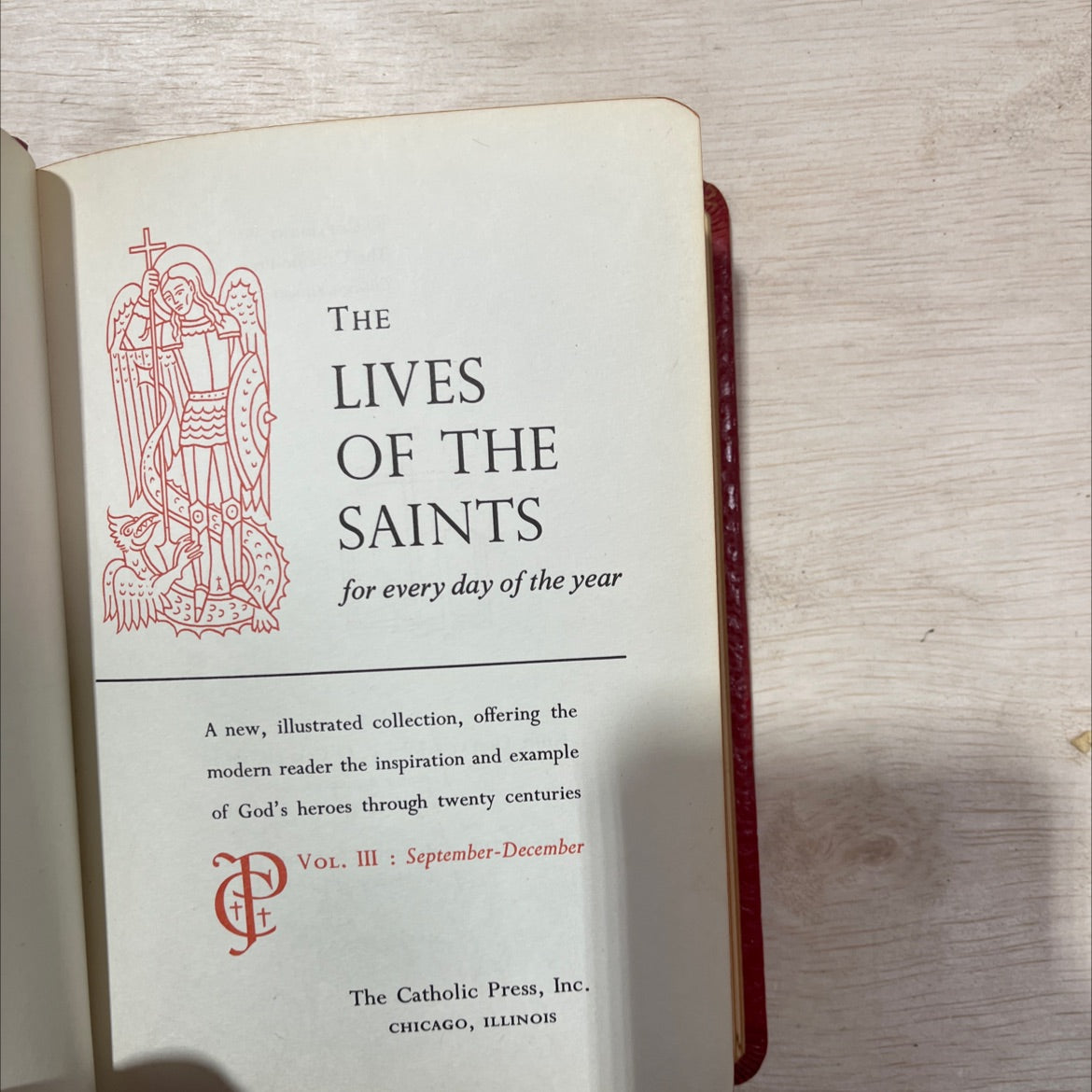 the lives of the saints for every day of the year vol. iii: september-december book, by unknown, 1959 Leather, Vintage image 2