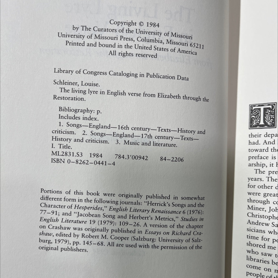 the living lyre in english verse from elizabeth through the restoration book, by louise schleiner, 1984 Hardcover image 3