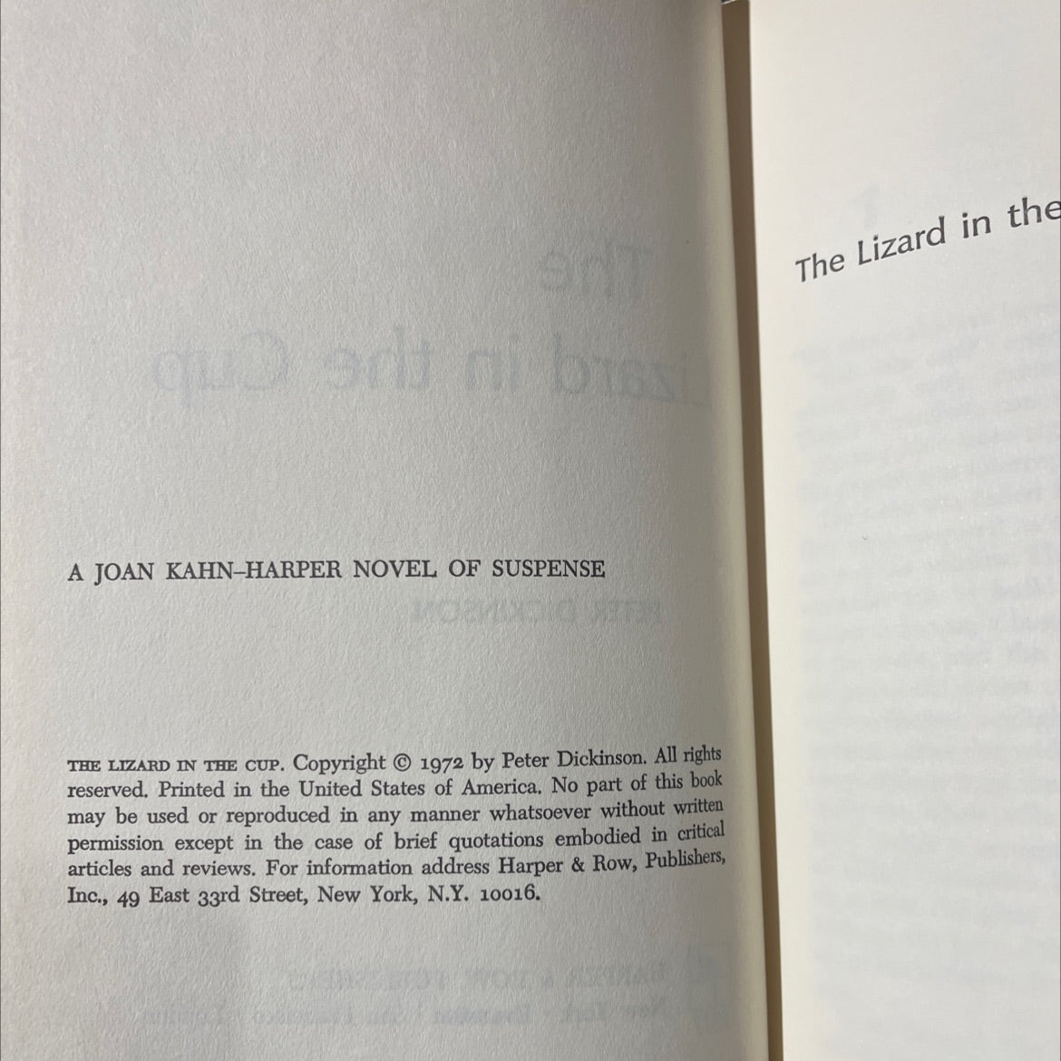 the lizard in the cup book, by peter dickinson, 1972 Hardcover image 3