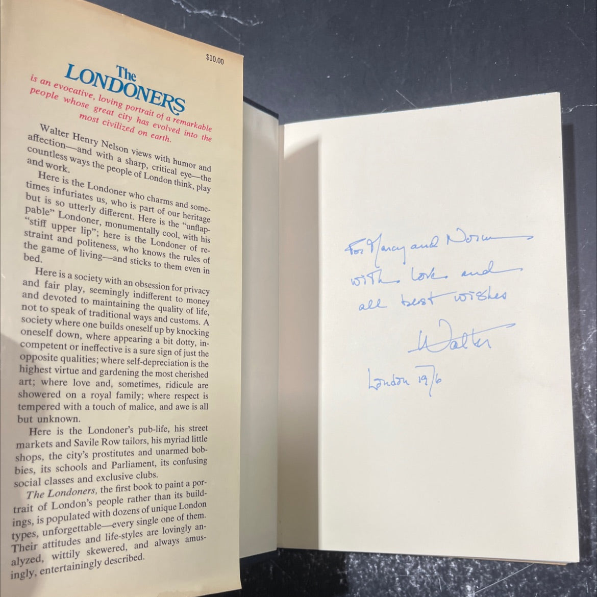 SIGNED the londoners; life in a civilized city book, by Walter Henry Nelson, 1974 Hardcover, First Edition, Vintage image 4