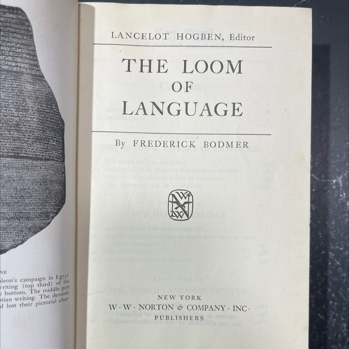 the loom of language book, by frederick bodmer, 1944 Hardcover image 2