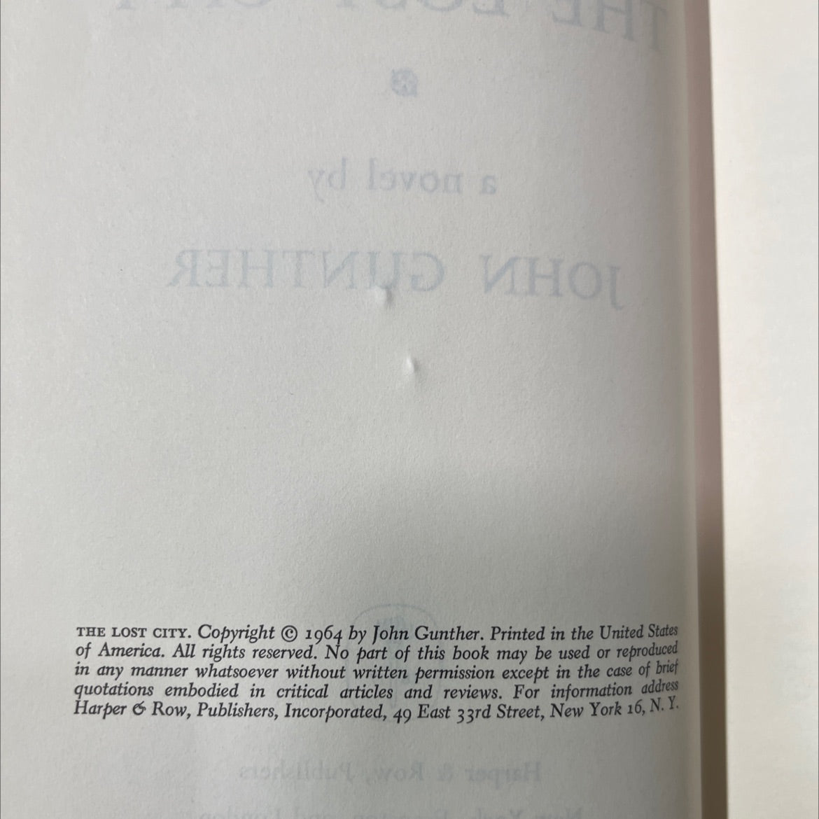 the lost city book, by john gunther, 1964 Hardcover image 3