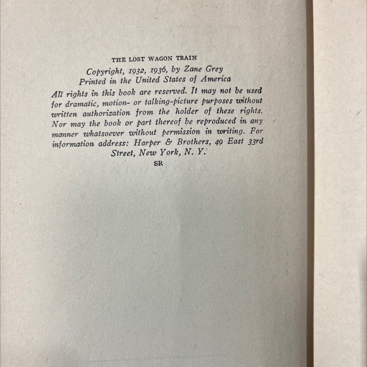 the lost wagon train book, by zane grey, 1936 Hardcover image 3