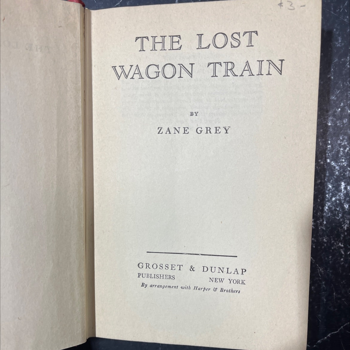 the lost wagon train book, by zane grey, 1936 Hardcover image 2