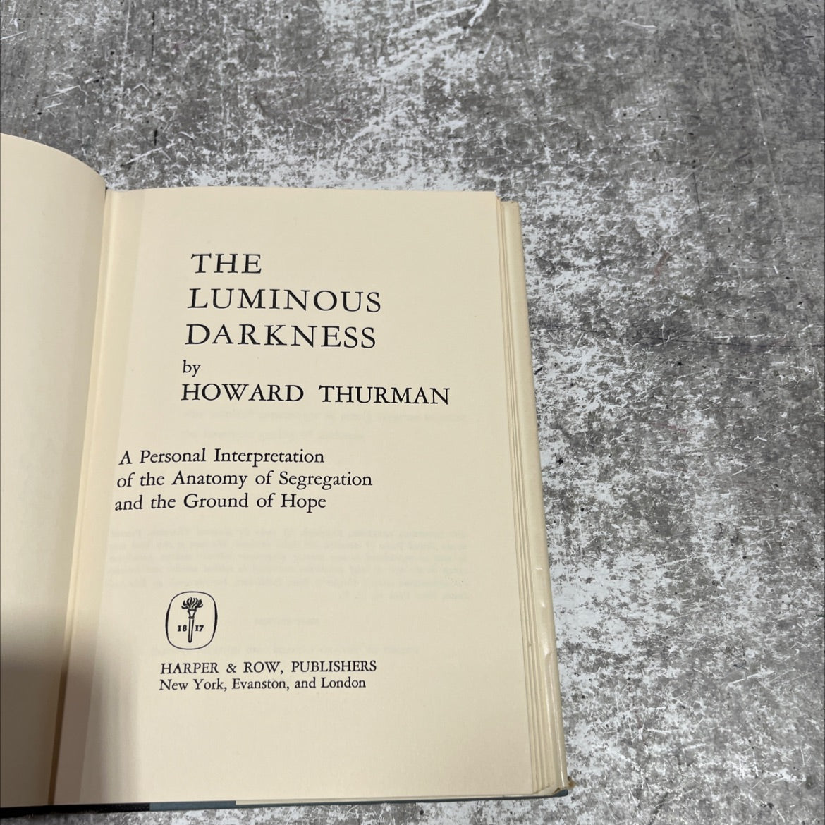 the luminous darkness book, by howard thurman, 1965 Hardcover image 2