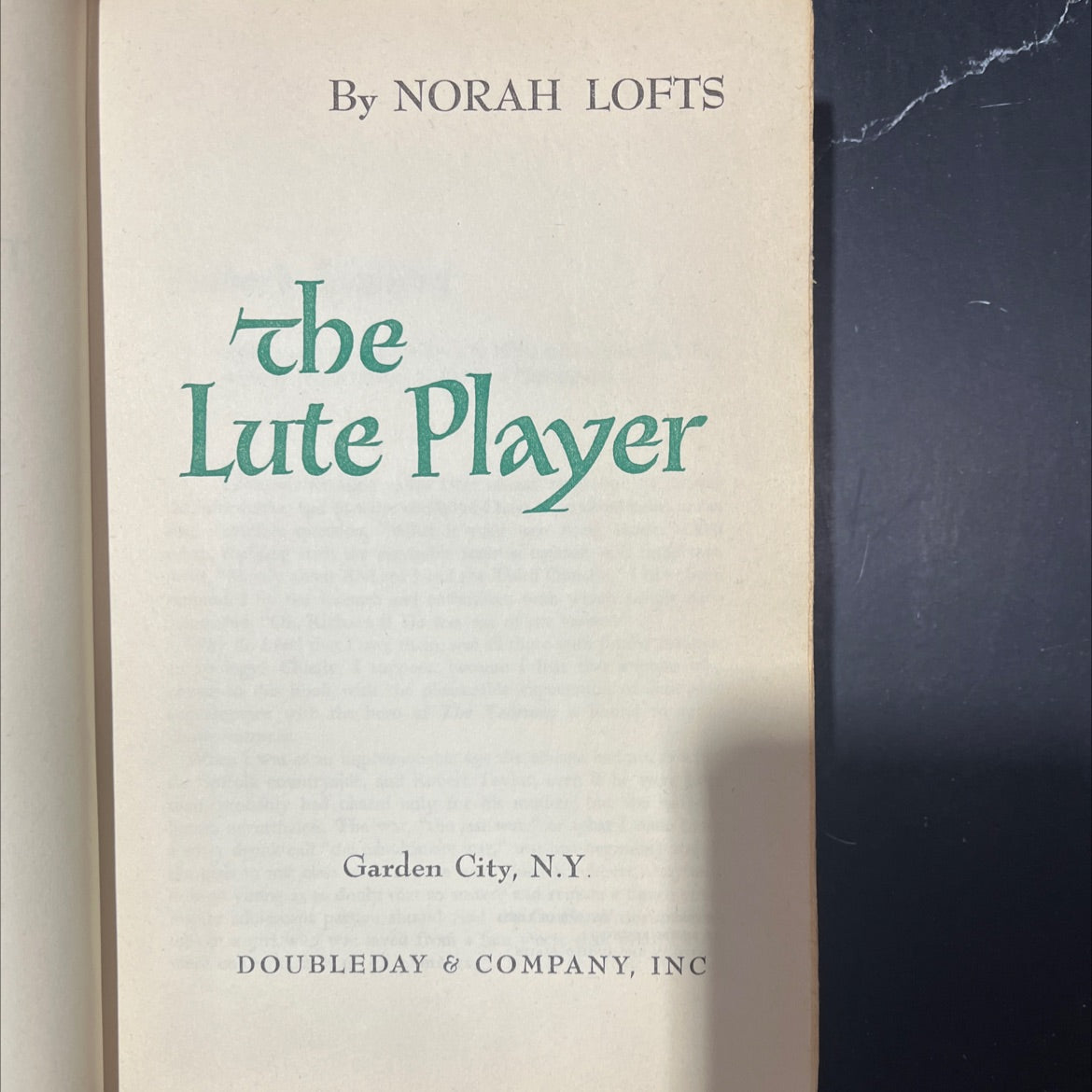 the lute player book, by norah lofts, 1951 Hardcover image 2