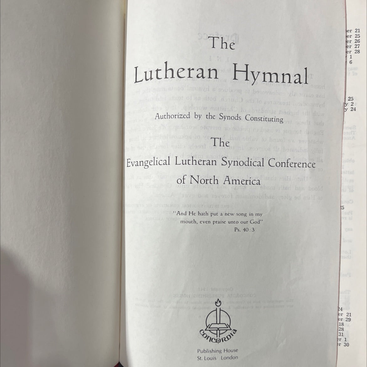 the lutheran hymnal book, by intersynodical committee on hymnology and liturgics, 1941 Hardcover image 2