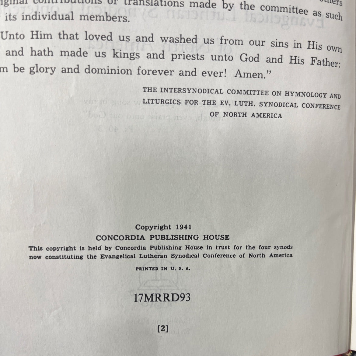 the lutheran hymnal book, by intersynodical committee on hymnology and liturgics, 1941 Hardcover image 3