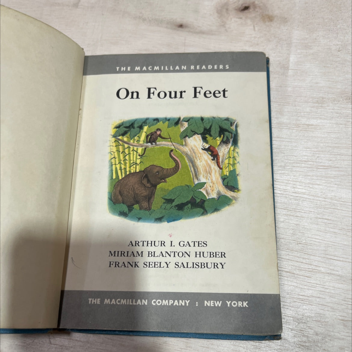 the macmillan readers on four feet book, by arthur i. gates, miriam blanton huber, frank seeley salisbury, 1957 image 2